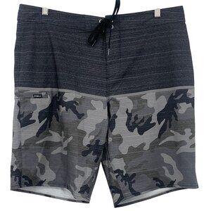 ONeill Mens Camouflage Boardshorts Size 36 Surf Swim Vacation Beach Gray EUC